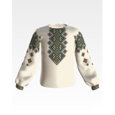 БД081хМ28нн Барвиста вишиванка Заготовка для вишивки - Блузка для дівчинки 1-3 роки, батист, бежевий