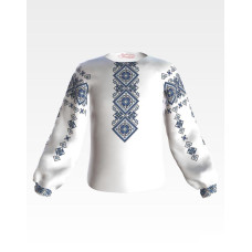 БД083шБ28нн Барвиста вишиванка Заготовка для вишивки - Блузка для дівчинки 1-3 роки, шовк, білий