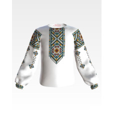 БД084шБ36нн Барвиста вишиванка Заготовка для вишивки - Блузка для дівчинки 8-10 років, шовк, білий