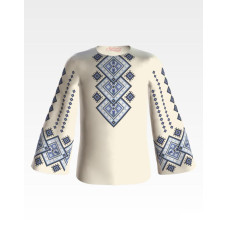 БД086дМ36нн Барвиста вишиванка Заготовка для вишивки - Блузка для дівчинки 8-10 років, габардин, бежевий