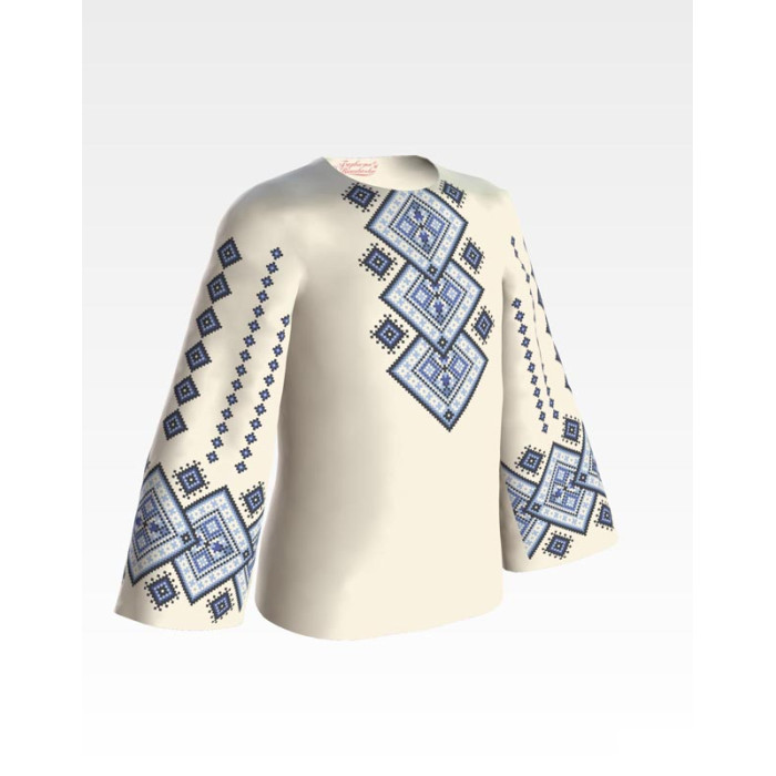 БД086дМ36нн Барвиста вишиванка Заготовка для вишивки - Блузка для дівчинки 8-10 років, габардин, бежевий