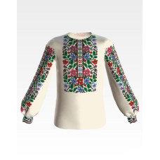 БД090хМ34нн Барвиста вишиванка Заготовка для вишивки - Блузка для дівчинки 4-7 років, батист, бежевий