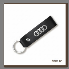 BDK11C Babylon Брелок-петля для авто AUDI чорний, срібне тиснення, шкіра
