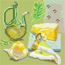 BE16 Чарівниця Набір для вишивки друкованим хрестиком - Пармезан 25x25 см (схема на канві)