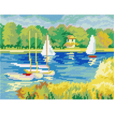 BH33 Чарівниця Набір для вишивки друкованим хрестиком - Тиха гавань 18x24 см (схема на канві)