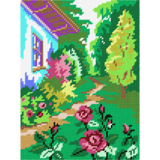 BH34 Чарівниця Набір для вишивки друкованим хрестиком - Літній день 18x24 см (схема на канві)