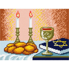 BH52 Чарівниця Набір для вишивки друкованим хрестиком - Шабат 18x24 см (схема на канві)