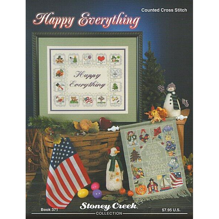 BK371 Stoney Creek Буклет схем для вишивки рахунковим хрестиком - Happy Everything, папір