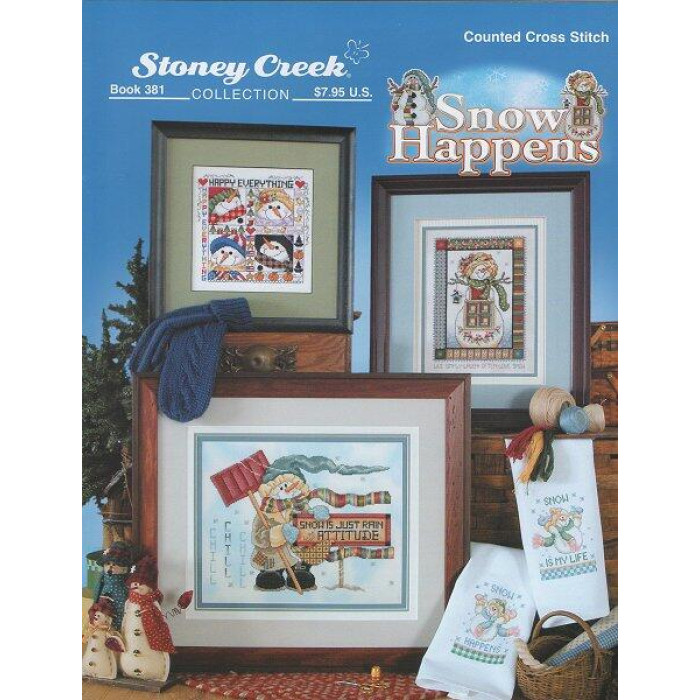 BK381 Stoney Creek Буклет схем для вишивки рахунковим хрестиком - Snow Happens, папір