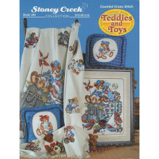BK384 Stoney Creek Буклет схем для вишивки рахунковим хрестиком - Teddies & Toys, папір