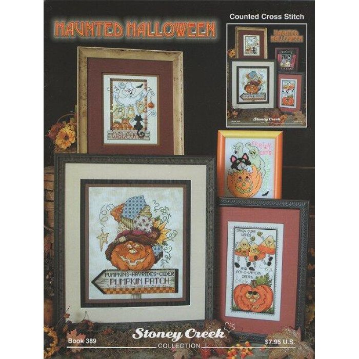 BK389 Stoney Creek Буклет схем для вишивки рахунковим хрестиком - Haunted Halloween, папір