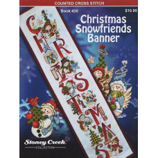 BK430 Stoney Creek Буклет схем для вишивки рахунковим хрестиком - Christmas Snowfriends Banner, папір
