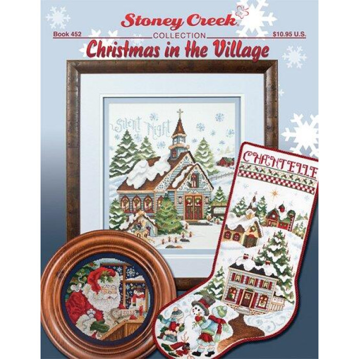 BK452 Stoney Creek Буклет схем для вишивки рахунковим хрестиком - Christmas in the Village, папір