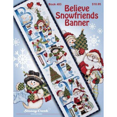 BK483 Stoney Creek Буклет паперових схем для вишивки рахунковим хрестиком - Believe Snowfriends Banner