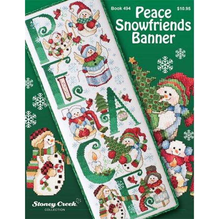 BK494 Stoney Creek Буклет схем для вишивки рахунковим хрестиком - Peace Snowfriends Banner, папір
