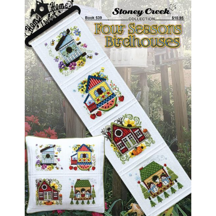 BK539 Stoney Creek Буклет схем для вишивки рахунковим хрестиком - Four Seasons Birdhouses, папір