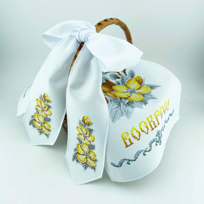 БК_101 Virena Заготовка для вишивки бісером - Пасхальний бант на кошик 11x140 см (габардин)