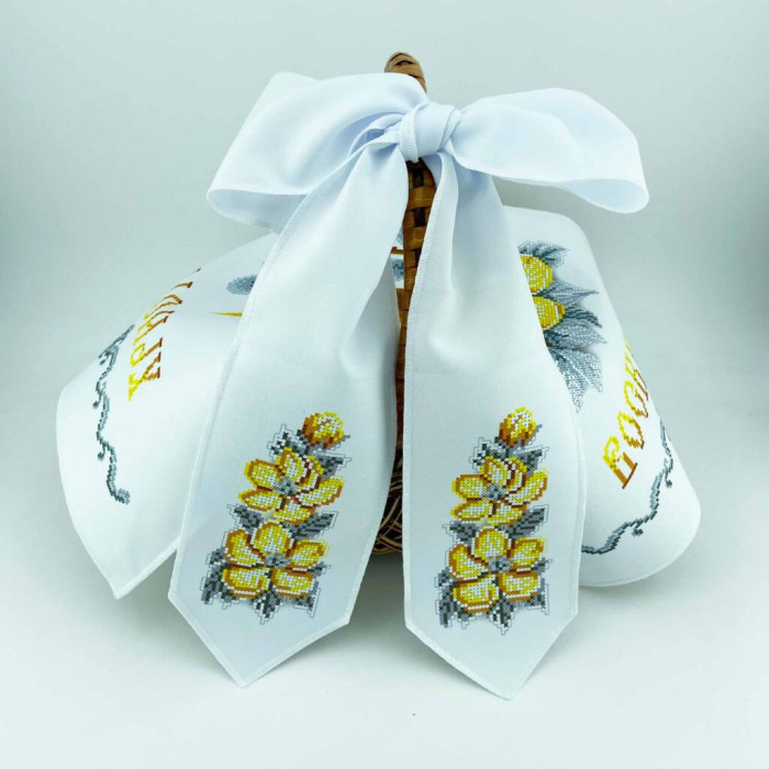 БК_101 Virena Заготовка для вишивки бісером - Пасхальний бант на кошик 11x140 см (габардин)