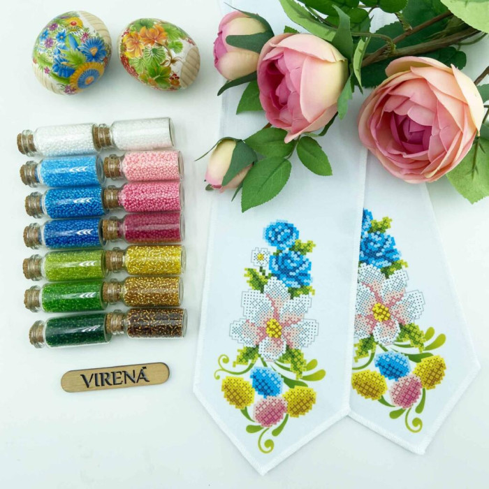 БК_106 Virena Заготовка для вишивки бісером - Пасхальний бант на кошик 11x140 см (габардин)