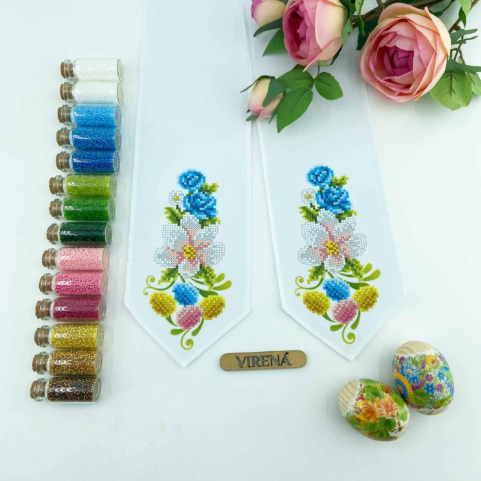 БК_106 Virena Заготовка для вишивки бісером - Пасхальний бант на кошик 11x140 см (габардин)