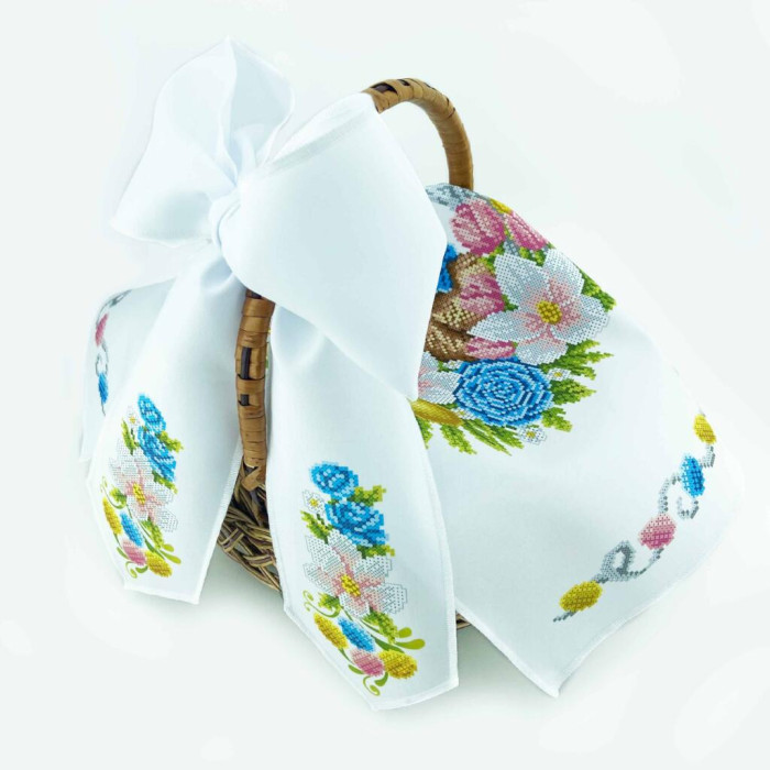 БК_106 Virena Заготовка для вишивки бісером - Пасхальний бант на кошик 11x140 см (габардин)