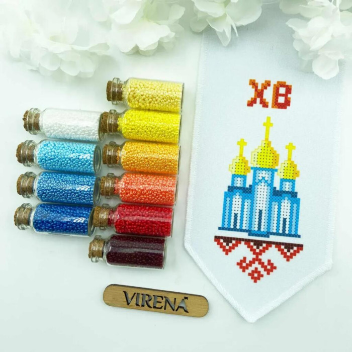 БК_107 Virena Заготовка для вишивки бісером - Великодній бант на кошик 11x140 см (габардин)