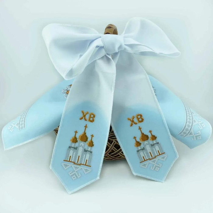 БК_109 Virena Заготовка для вишивки бісером - Великодній бант на кошик 11x140 см (габардин)