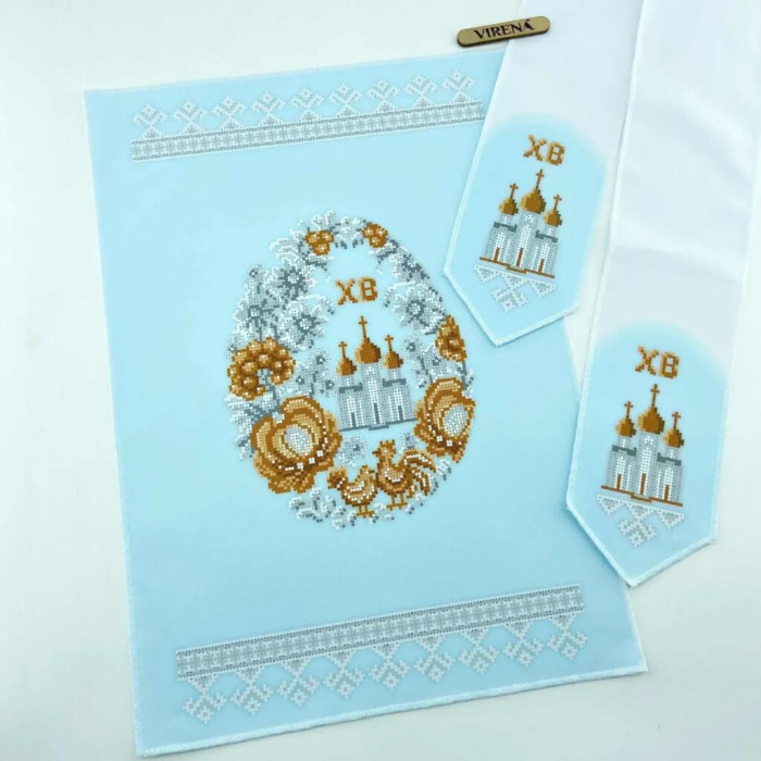 БК_109 Virena Заготовка для вишивки бісером - Великодній бант на кошик 11x140 см (габардин)