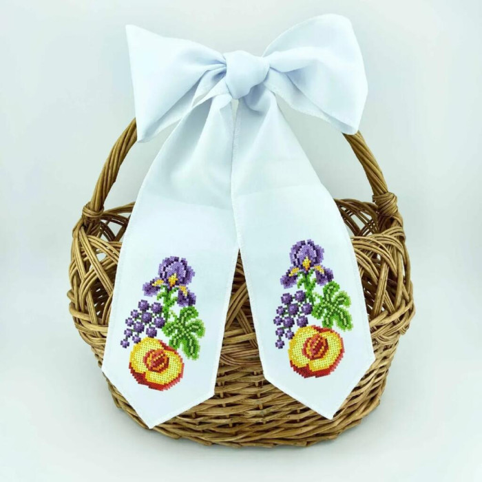 БК_110 Virena Заготовка для вишивки бісером - Бант до Спаса на кошик 11x140 см (габардин)