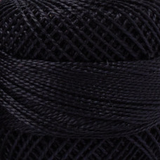 Black Муліне Art. 87 Pearl Cotton Luca-S, бавовна, 10 г, 80 м, колір чорний