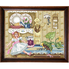 BP21 Чарівниця Набір для вишивки друкованим хрестиком - Лялька 40x50 см (схема на канві)