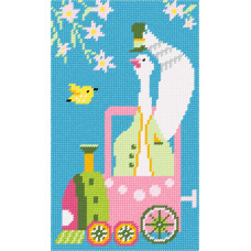 BS128 Чарівниця Набір для вишивки друкованим хрестиком - Великодній гусак 15x25 см (схема на страміні)