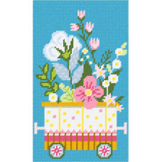 BS130 Чарівниця Набір для вишивки друкованим хрестиком - Веселий Великдень 15x25 см (схема на страміні)