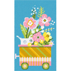 BS133 Чарівниця Набір для вишивки друкованим хрестиком - Великодній букет 15x25 см (схема на страміні)