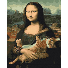 BS29098 Мона Ліза з котом. Brushme. Картина за номерами