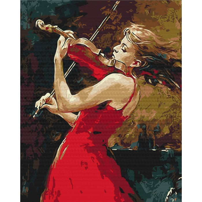 BS491 Дівчина зі скрипкою. Brushme. Картина за номерами