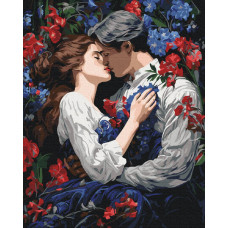 BS53897 Поцілунок у квітучому саду, 40х50 см. Brushme. Картина за номерами