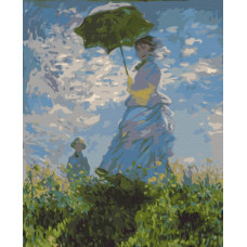 BS6441 Жінка з парасолькою. Клод Моне. Brushme. Картина за номерами