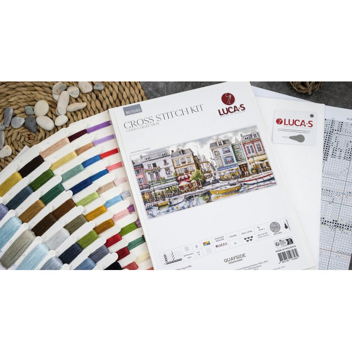 BU5103 Luca-S Набір для вишивки рахунковим хрестиком - Набережна, 32*64см, Aida 16