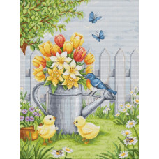 BU5106  Luca-S Набір для вишивки рахунковим хрестиком - Великодня гармонія 24x32 см, Aida 16