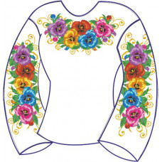 БЖ-005г Жіноча блуза (габардин). Rainbow beads. Заготовка для вишивки нитками або бісером