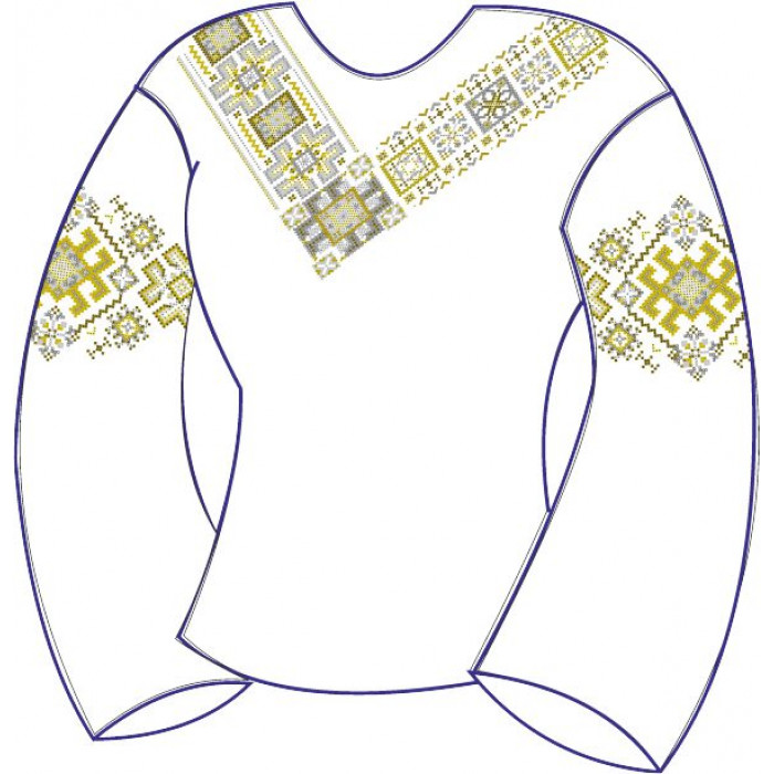 БЖ-007г Жіноча блуза (габардин). Rainbow beads. Заготовка для вишивки нитками або бісером