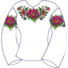 БЖ-009Ж2а Жіноча блуза (атлас-коттон). Rainbow beads. Заготовка для вишивки нитками або бісером(Знятий з виробництва)
