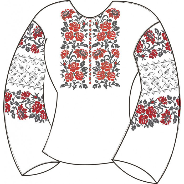 БЖ-010Ча Жіноча блуза (атлас-коттон). Rainbow beads. Заготовка для вишивки нитками або бісером(Знятий з виробництва)