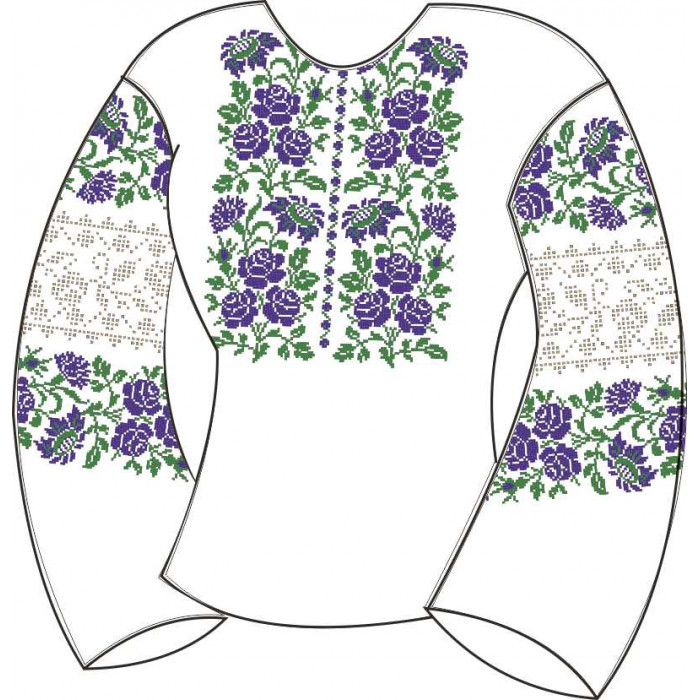 БЖ-010Сл Жіноча блуза льняна. Rainbow beads. Заготовка для вишивки нитками або бісером