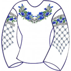 БЖ-018г Жіноча блуза (габардин). Rainbow beads. Заготовка для вишивки нитками або бісером