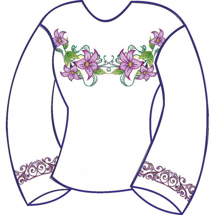 БЖ-024а Жіноча блуза (атлас-коттон). Rainbow beads. Заготовка для вишивки нитками або бісером(Знятий з виробництва)