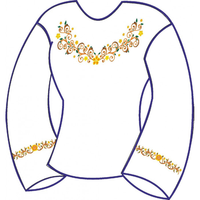 БЖ-025г Жіноча блуза (габардин). Rainbow beads. Заготовка для вишивки нитками або бісером