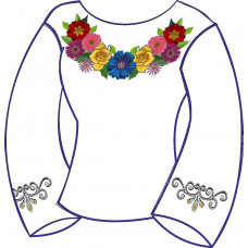 БЖ-027л Жіноча блуза льняна. Rainbow beads. Заготовка для вишивки нитками або бісером