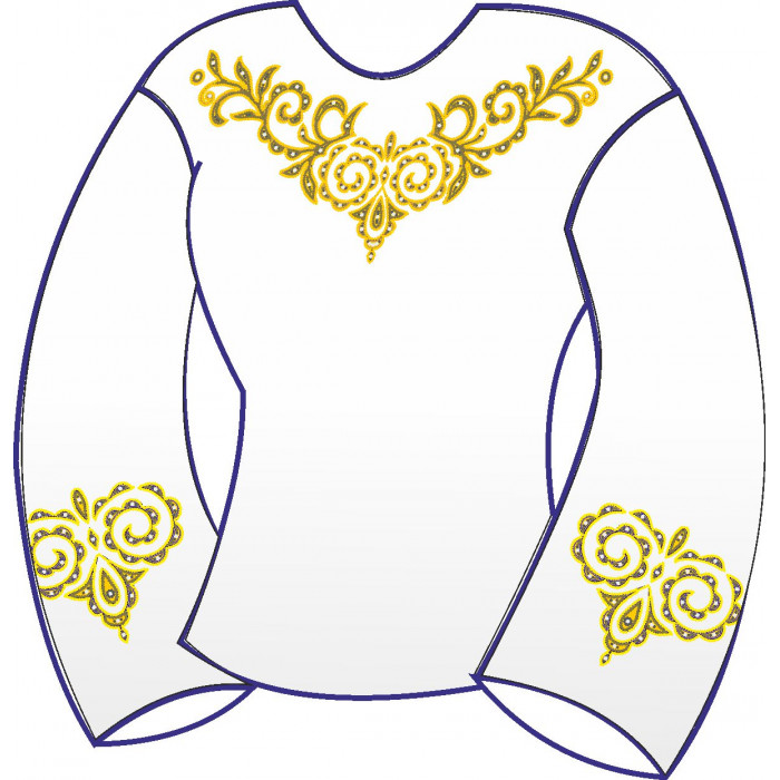 БЖ-028а Жіноча блуза (атлас-коттон). Rainbow beads. Заготовка для вишивки нитками або бісером(Знятий з виробництва)
